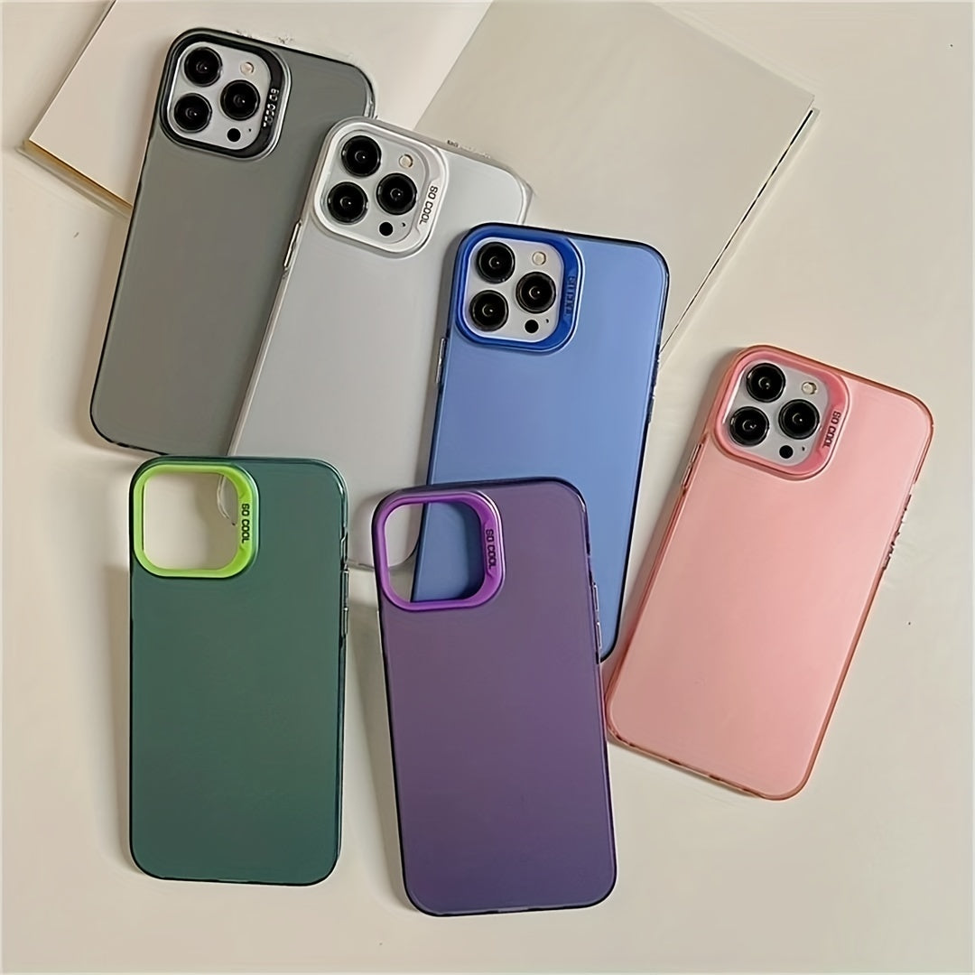 1pc Premium Sense Simple Frosted Plain Color Phone Case - Fall Protection & Creative For IPhone 15/14/13/12/11 Pro Max