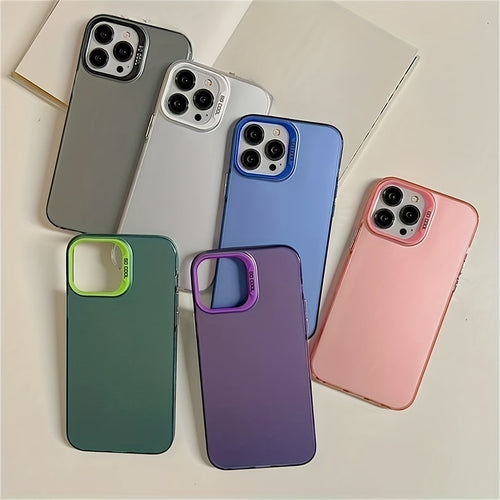 1pc Premium Sense Simple Frosted Plain Color Phone Case - Fall Protection & Creative For IPhone 15/14/13/12/11 Pro Max