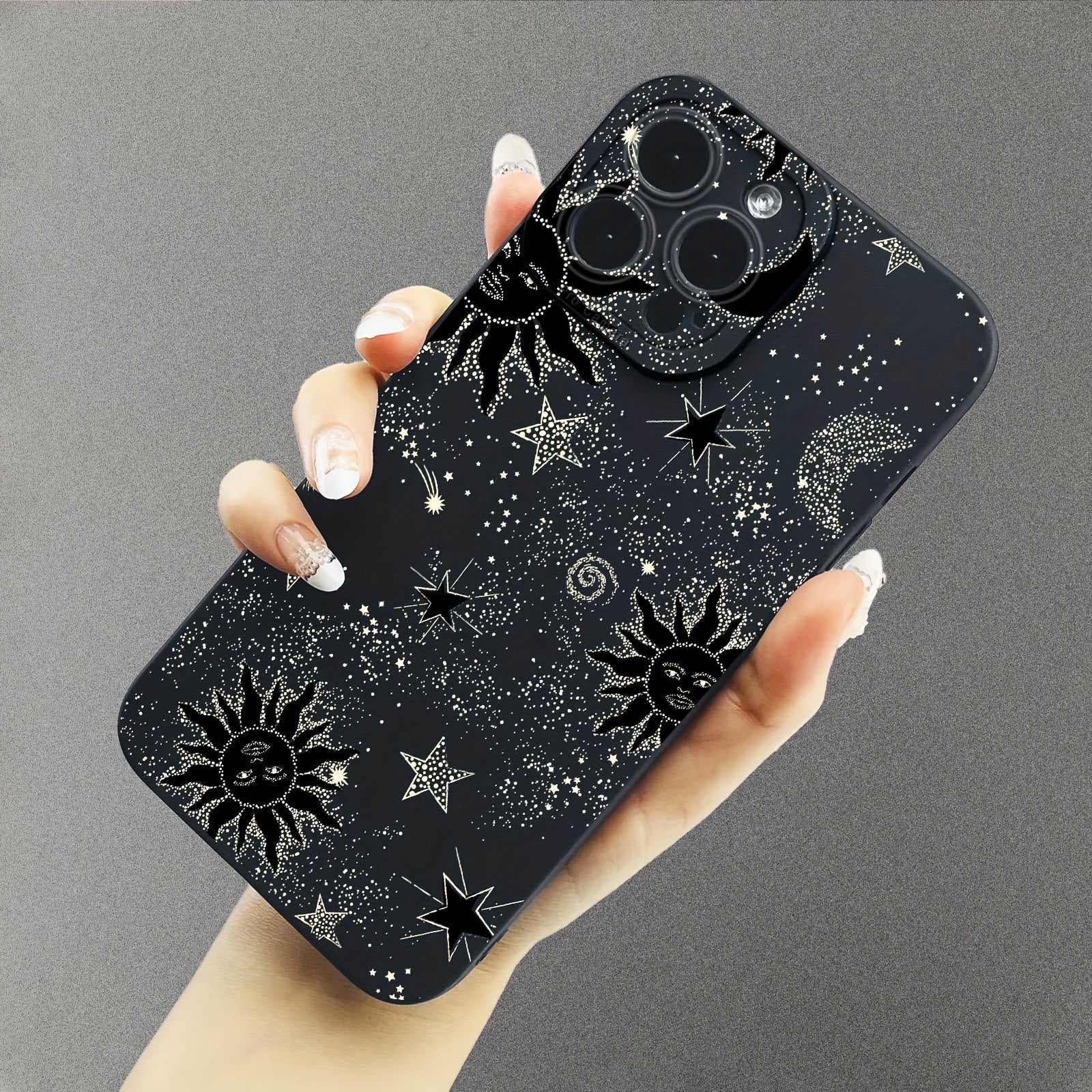 Universal Fit Imitation Star Sky Graphic TPU Soft Phone Case for iPhone 14/13/12/11 Series, Including Plus and Pro Models, with Shock-Absorbing Protection and Vibrant Graphic Design