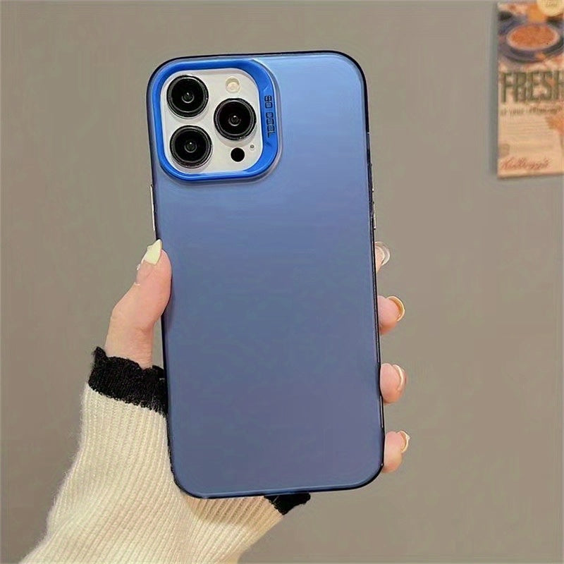 1pc Premium Sense Simple Frosted Plain Color Phone Case - Fall Protection & Creative For IPhone 15/14/13/12/11 Pro Max