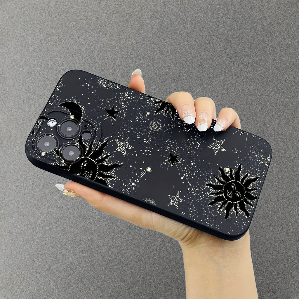 Universal Fit Imitation Star Sky Graphic TPU Soft Phone Case for iPhone 14/13/12/11 Series, Including Plus and Pro Models, with Shock-Absorbing Protection and Vibrant Graphic Design