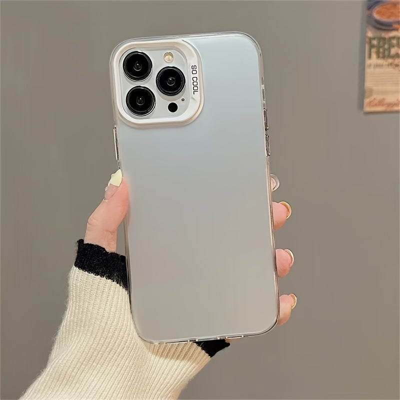 1pc Premium Sense Simple Frosted Plain Color Phone Case - Fall Protection & Creative For IPhone 15/14/13/12/11 Pro Max