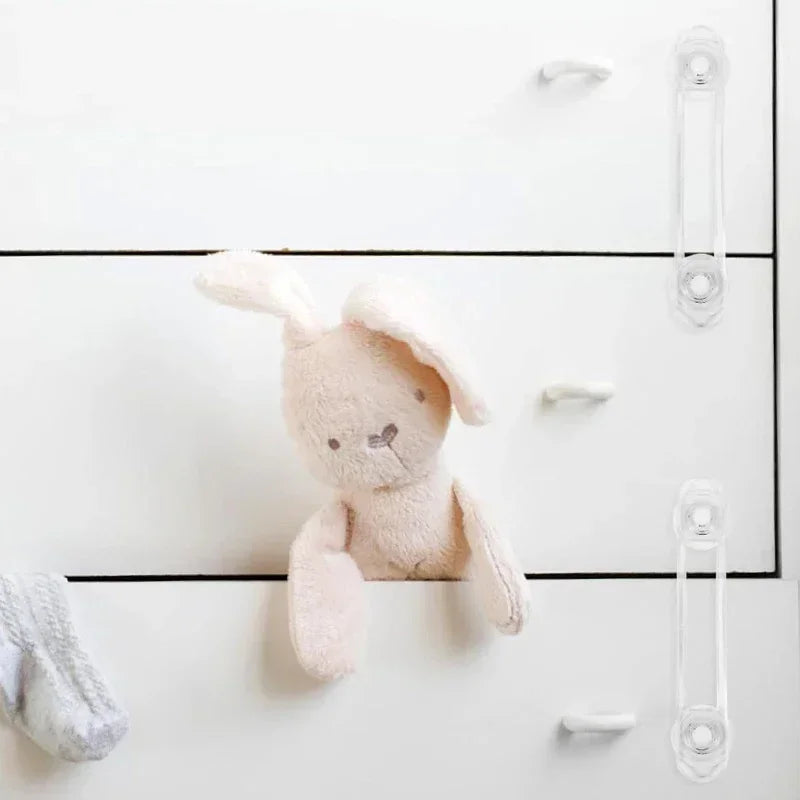 3/5pcs Child Safety Lock Multi-functional Baby Drawer Refrigerator Lock Transparent Anti-Opening Soft Strap Safety Lock