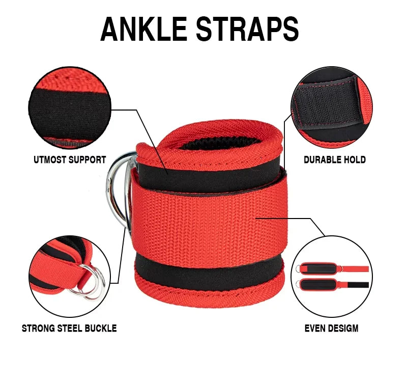 1/2pcs Ankle Straps 2 D-ring Adjustable Ankle Weight Bearing Fitness Yoga Dance Leg Strength Training Straps For Adults And Kids
