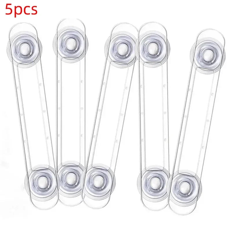 3/5pcs Child Safety Lock Multi-functional Baby Drawer Refrigerator Lock Transparent Anti-Opening Soft Strap Safety Lock