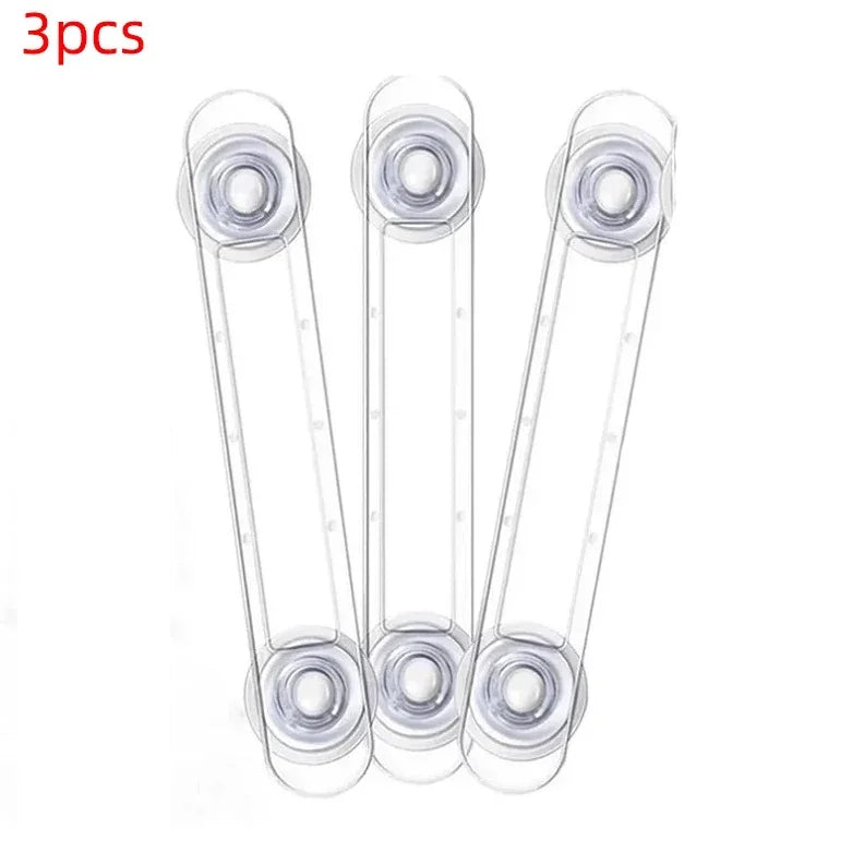 3/5pcs Child Safety Lock Multi-functional Baby Drawer Refrigerator Lock Transparent Anti-Opening Soft Strap Safety Lock
