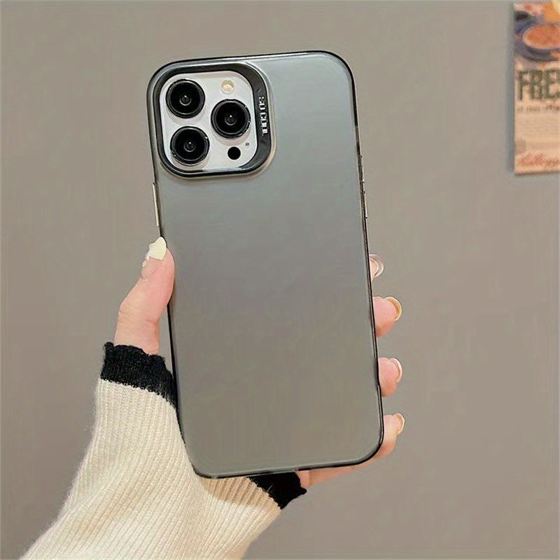 1pc Premium Sense Simple Frosted Plain Color Phone Case - Fall Protection & Creative For IPhone 15/14/13/12/11 Pro Max